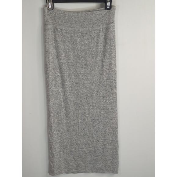 Aritzia Wilfred Free Grey Shields Knit Midi Pencil Slit Pull-On Skirt Women's S - Picture 9 of 12